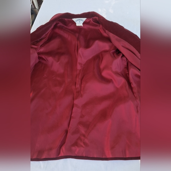 Vintage Dimension V red velvet jacket blazer size 14 - Picture 7 of 9